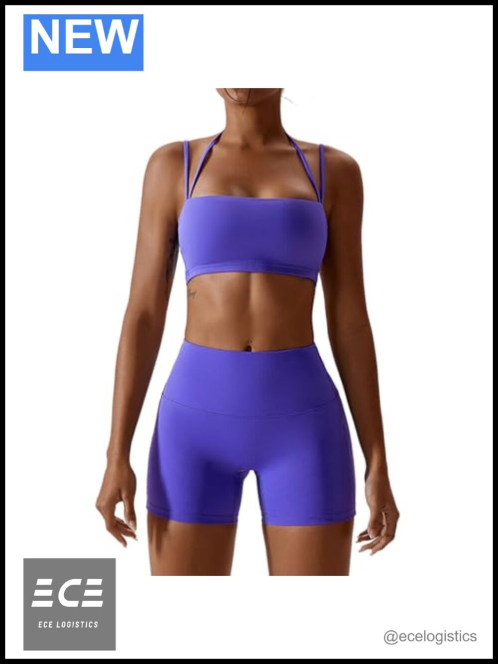 Women's Workout Set 2 Piece Yoga Outfit High Waisted Biker Shorts Sports Bra